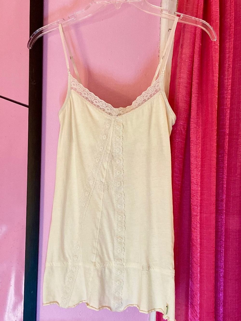 Vintage Hollister Tank Top Lace Detail Feminine Ruffle y2k Women’s Small